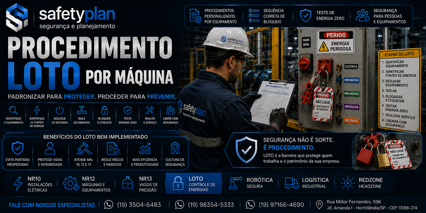 Procedimento LOTO por máquina