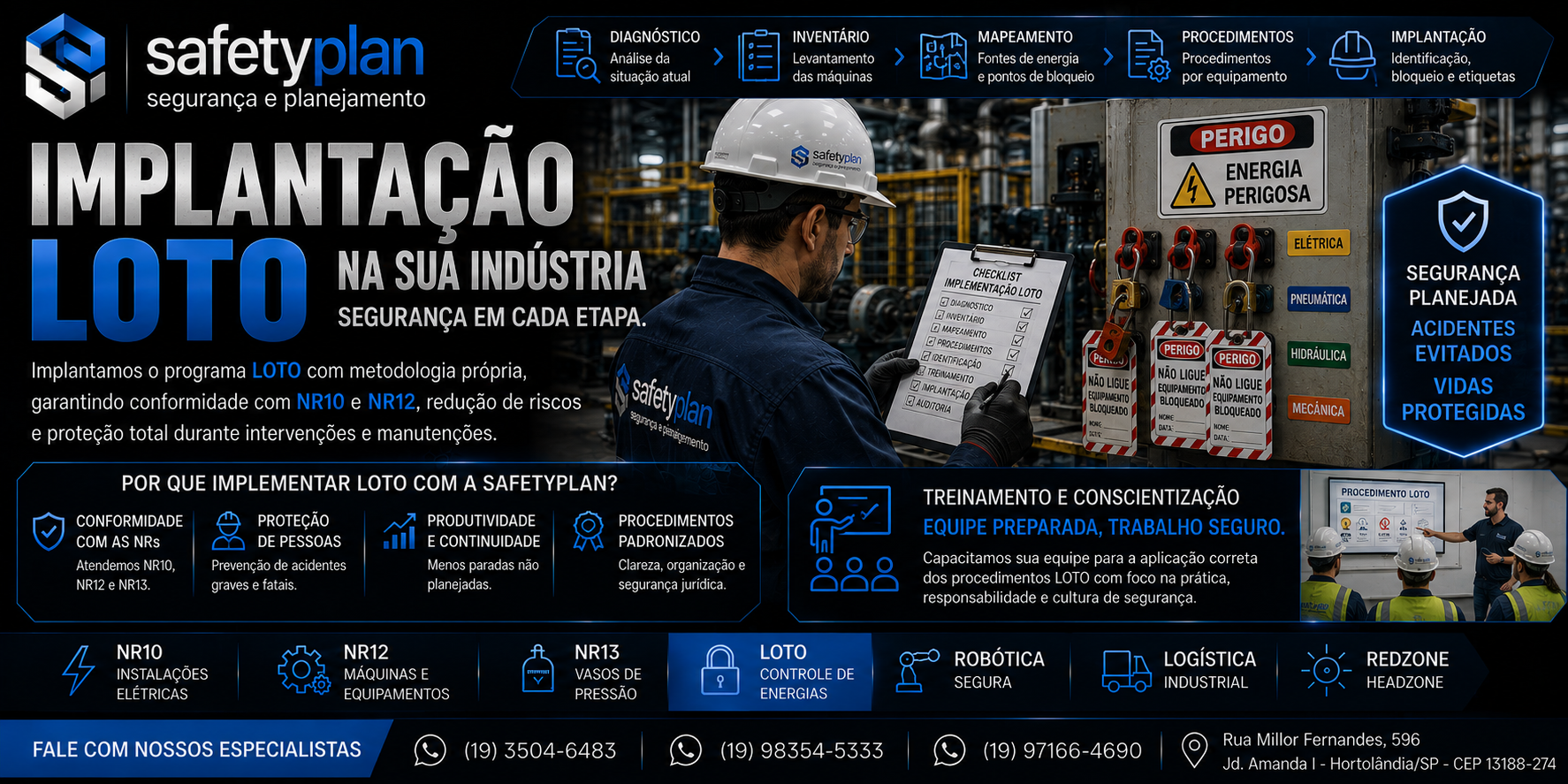 Implantação de programa LOTO na indústria