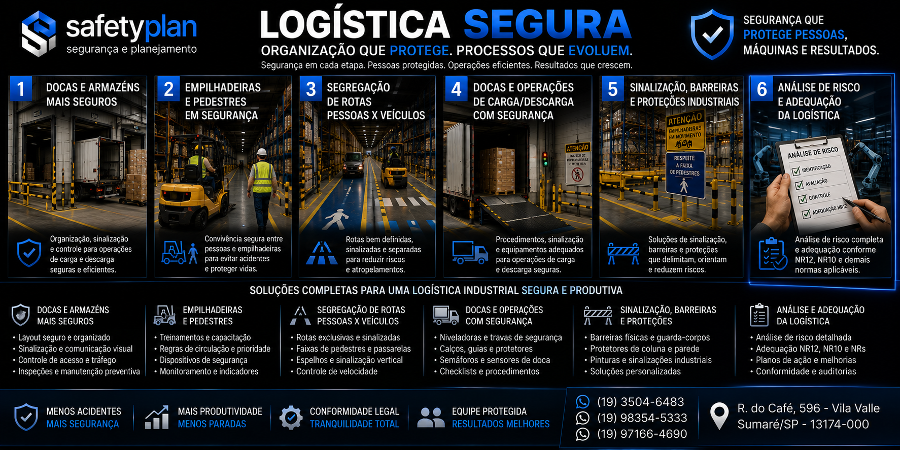 Soluções completas de segurança logística industrial