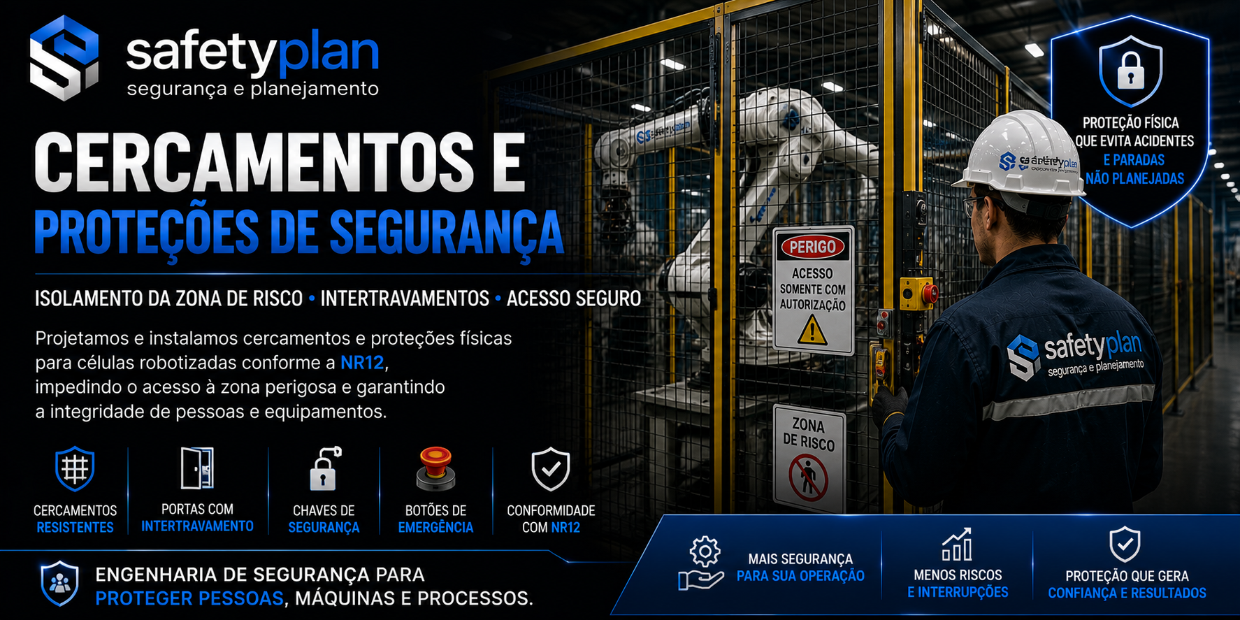 Scanners cortinas de luz e sensores de segurança